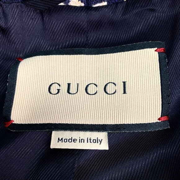 CW0396 Gucci Woman Wool Blend GG-Logo Patterned Coat With Gold Buttons - Picture 6 of 8